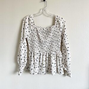 Polagram Floral Printed Peplum Blouse